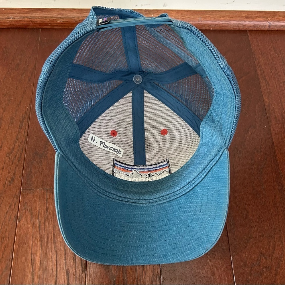 Patagonia Men All Size P-6 Logo Lowpro Trucker Snapback Hat Orange blue - Picture 5 of 6